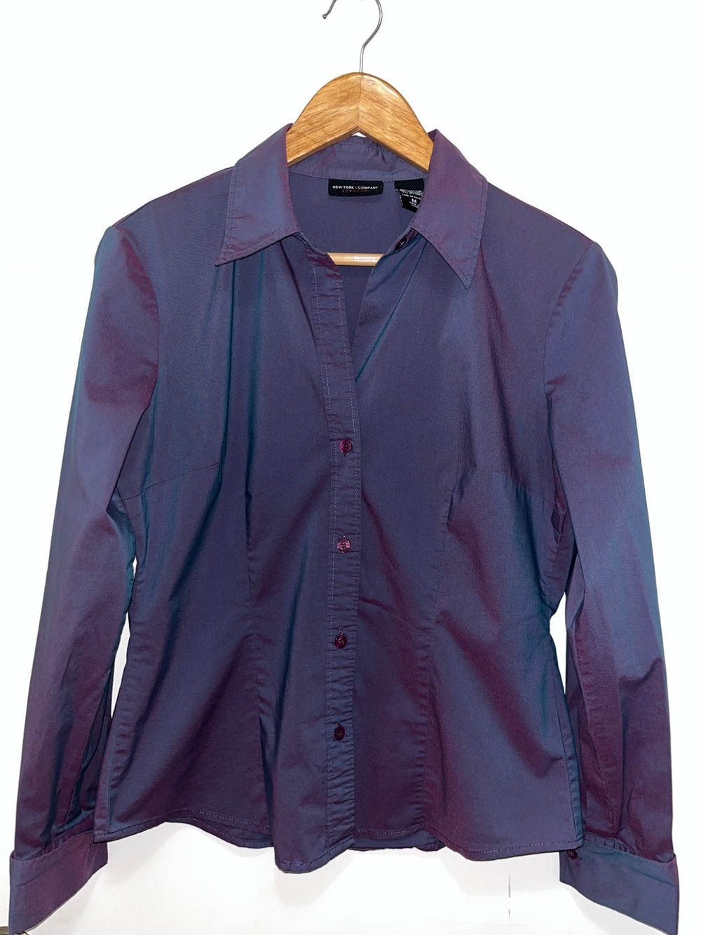 Stretch Button-Down Shirt - Deep Purple